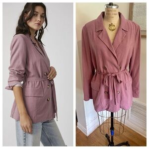 Free People Olivia Tie-Front Blazer, Purple, Medium